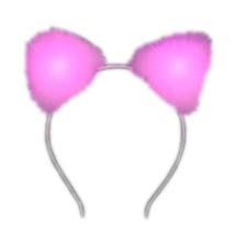 Kawaii Pink LED Soft Headband with Cat Ears, Adjustable Size - $32.49