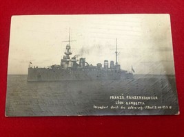 Vinatage WW1 Postcard - French Armoured Cruiser Léon Gambetta Commissioned 19... - £336.15 GBP