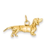 14K Yellow Gold Dachshund Dog Pendant - €614,37 EUR