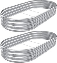 2Pack 6×3×1Ft Raised Garden Bed，Outdoor Galvanized Planter Boxes, Oval L... - $1,922.57 MXN