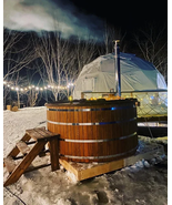 Wooden Hot Tub Wood Stove Powered Jacuzzi Alternative Outdoors Glamping - £2,740.20 GBP