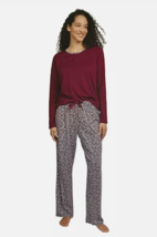 Land&#39;s End Long Sleeve Knit Pajama Set (top and pants) Maroon Women&#39;s Sz... - $19.65