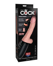 King Cock Plus Thrusting, Warming &amp; Vibrating  6.5&quot; Triple Threat Dong - £74.59 GBP+