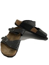 WOMENS BIRKI&#39;S BIRKENSTOCK 2 STRAP SANDALS BLACK SZ 7 EUR 38.5 - £27.52 GBP