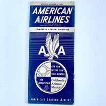 1950s American Airlines Complete System Timetable Incl United States Mexico Vtg - £19.62 GBP