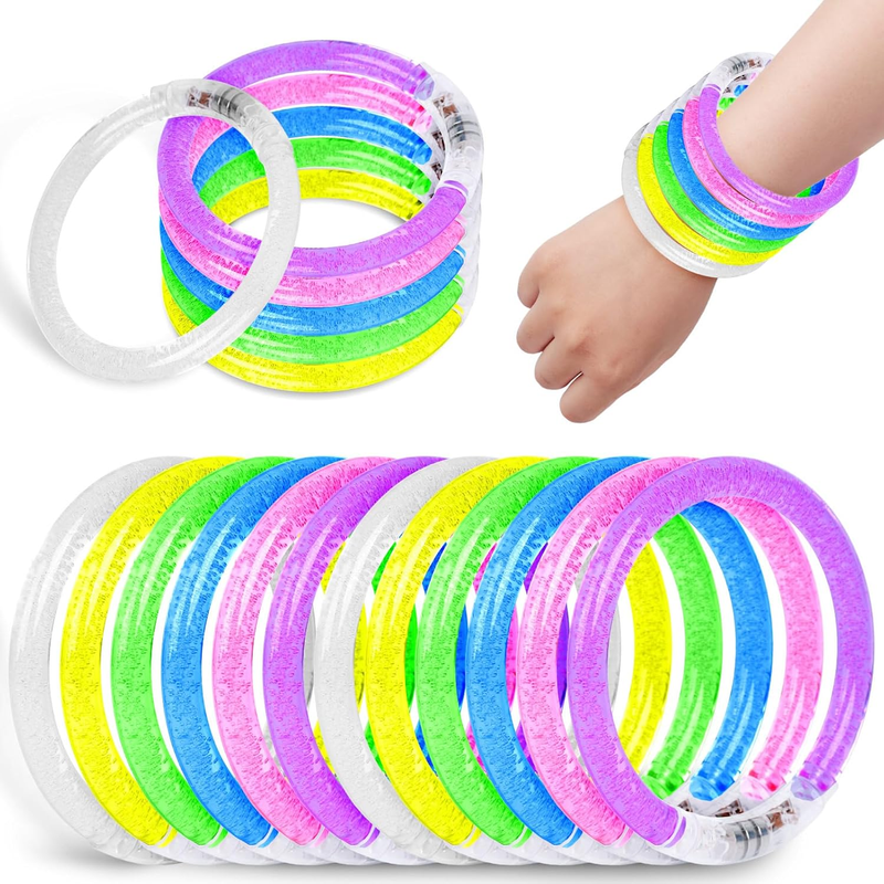 Lovestown 24PCS Glow Bracelets Bulk, LED Bracelets Light up Wristbands Glow in t Item image 7