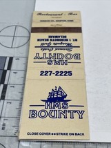 Matchbook Cover  HMS Bounty  Restaurant-Bar  Renoboth Beach, DE  gmg  Un... - $12.38