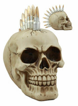 Rifle Bullet Casing Mohawk Punk Rock Skull Figurine 7&#39;L Biker Gangster Skeleton - £19.23 GBP