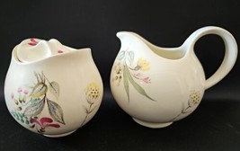 Eva Zeisel Hallcraft Bouquet Creamer and Sugar Bowl with Lid by HALL China Co A - £31.72 GBP