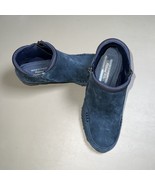 Skechers 49590 Bikers Zappiest Boot Women&#39;s size 9.5 Navy Suede Memory Foam - $40.74 CAD