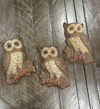 Homco Owls Wall Art Plaque Set of 3 Vintage Mid Century Modern  Kitsche ... - $19.79