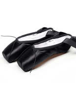 Ballet Lace Pointe Shoes Professional Flat Dance Shoes, Size: 39(Black) - £25.86 GBP