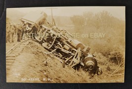 1909 Antique Rppc So Keene Nh Train Wreck Photograph Sept 27 - £37.72 GBP