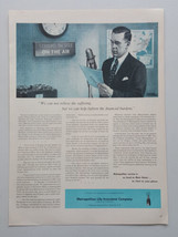 1954 Metropolitan Life Insurance Radio Announcer Studio Vtg Magazine Pri... - $13.80 CAD