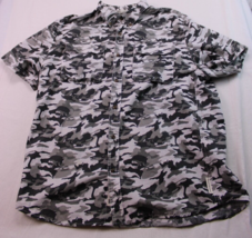 Field And Stream shirt Mens Large Short Sleeve Camo Fishing Vented Gray - £12.55 GBP