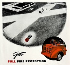 Kidde Fire Fighting Trailer 1940s Airport Vehicle Advertisement Lithogra... - $69.99