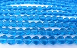 50 6 x 6 mm Czech Glass Heart Beads: Aquamarine - £2.40 GBP