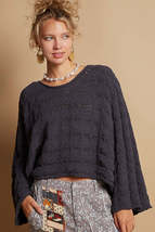 POL Round Neck Cable Knit Cropped Sweater - $44.00