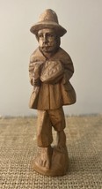 Vintage Wandering Barefoot Man Wood  Sculpture-Hand Carved EUC - £11.78 GBP