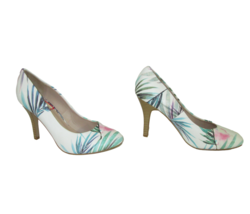 Kelly &amp; Katie Shoes Pumps Floral White Pink Green Coderno Heeled Womens Size 8.5 - £11.05 GBP