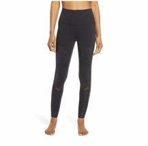 Alo Yoga High Waisted Leggings Mesh Panel Gym Workout Black Moto SZ S NWT - $103.20