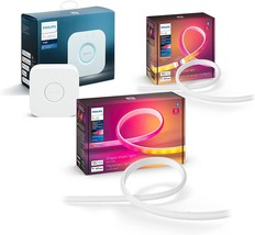 Philips Hue Bluetooth Gradient Ambiance Smart Lightstrip Starter Kit (6Ft, White - £227.00 GBP