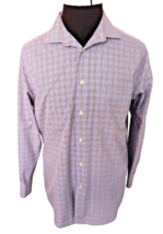 Pronto Uomo Dress Shirt Men&#39;s Size 16 1/2-32/33 SLIM FIT Multicolor Tiny... - £15.03 GBP