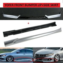 For Honda Accord 2021-2022 Front Bumper Lip Splitters+Side Skirt Yofer Silver - £259.58 GBP