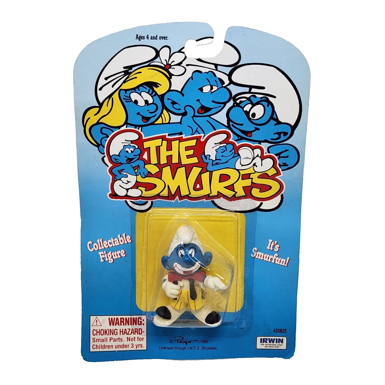 VINTAGE 1995 THE SMURFS CLOWN SMURF FIGURE BRAND NEW IN PACKAGE NOS IRWIN NEW - $28.50