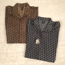 Claudio Nucci Men’s Shirt XXL Lot Of 2 Short Sleeve Button Down Blue Bro... - $24.95