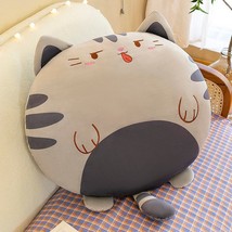Round Cat Plush Toys Lovely Animal Printed Throw Pillow Stuffed Soft Sofa Bed Ba - £21.74 GBP