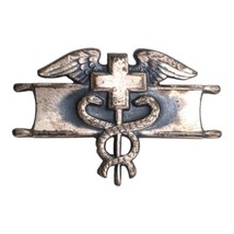 US ARMY EXPERT FIELD MEDICAL BADGE; REGULATION FULL SIZE; SILVER TONE b - £7.53 GBP