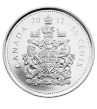 2012  Canadian 50-Cent Coat of Arms Half Dollar Coin BU - £1.70 GBP