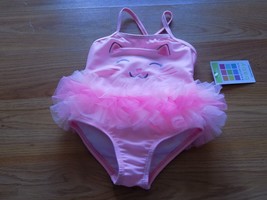Size 18 Months Healthtex Pink Kitty Cat Kitten One-Piece Swimsuit Swim Suit New - £12.99 GBP