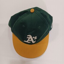 Team MLB OC Sport A's Oakland Athletics Yellow/Green Back Strap Baseball Cap Hat image 11