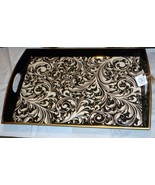 New Michel Design Works  Black Florentine Vanity Decoupage Wooden Tray 20" - $39.59