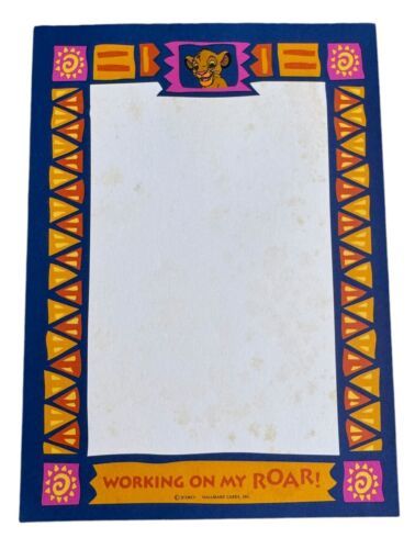 Lion King Vintage Note Pad Disney Simba Hallmark Partially Used 7.75&quot; x ... - $10.00