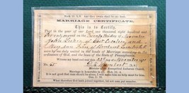 1871 Antique Marriage Certificate Card Lesher East Cocalico Friees Lancaster Pa - £33.53 GBP