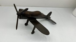  WWII FIGHTER PLANE Bronze Brass-Like HEAVY British Spitfire German Fock... - $98.95