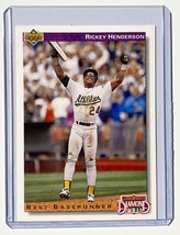1992 Upper Deck Rickey Henderson Diamond Oakland Athletics A&#39;s Gold Hologram - £7.82 GBP