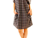 SUNDRY Womens Dress Long Sleeve Checked Elegant Stylish Blue Size S - £38.20 GBP