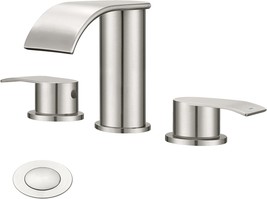 Widespread Bathroom Faucet With Two Handles And A Metal Pop-Up, Hole Des... - £77.23 GBP