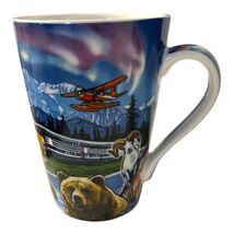 Vintage Alaska Outpost Scenic Wildlife Train Coffee Mug Bear Moose Eagle - $13.50