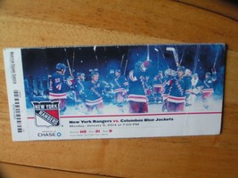 NHL NY Rangers Vs Columbus Blue Jackets 1/16/2014 MSG New York Ticket Stub - £2.33 GBP