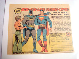 1975 Superman &amp; Batman Hang-Ups Color Ad Family Bazaar, Bergenfield, N.J. - £6.31 GBP