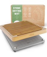 NIUM Stone Dish Drying Mat w/ Bamboo Rack, 16”x12 Fast-Dry Diatomite Kit... - $608.78 MXN