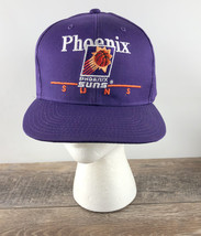 Phoenix Suns Twins Enterprise Snapback Baseball Hat Purple Vintage 1990s - £31.31 GBP