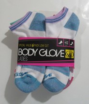 Body Glove Womens Low Cut Socks White Multicolor Pack of 6 - $13.99