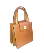 Elegant Bvlgari Brown Vintage Leather Tote Handbag  w Dustbag and Card - $999.99