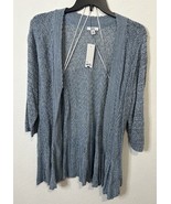 Croft &amp; Barrow Blue Marl Knit Open Front Women’s Cardigan Sweater Size 2XL - $40.32 CAD